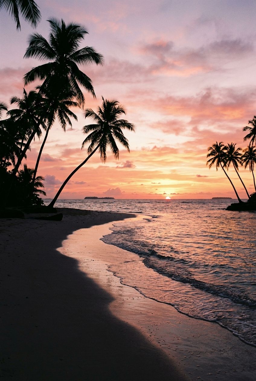 Coucher de soleil sur la plage